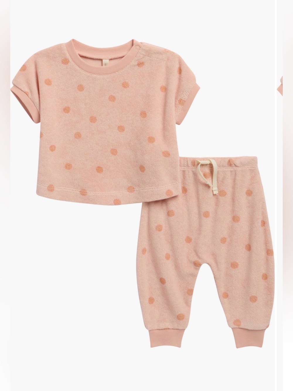 Quincy Mae Polka Dot Terry Tee & Pant Set